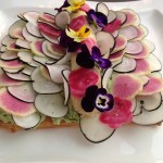 tarte fine crabe feves fleurs 3